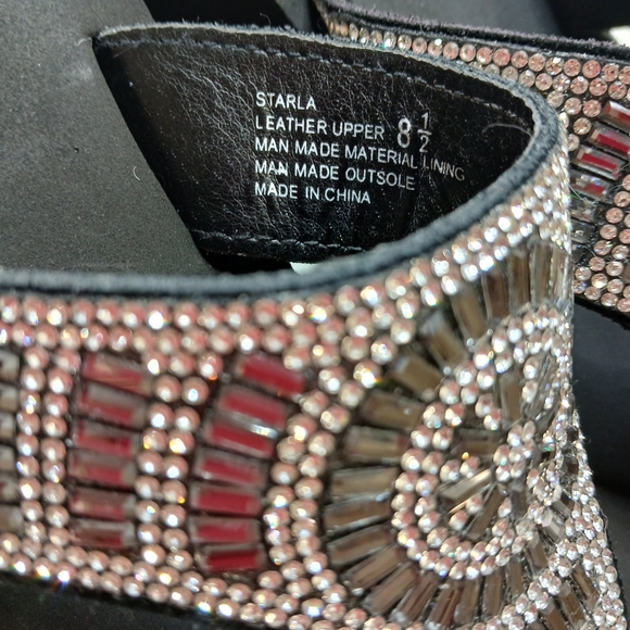 Yellow Box Black and Silver Sparkly Women's Sandals - Picture 5 of 8